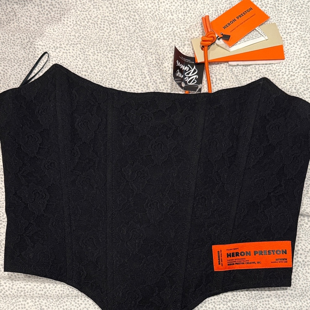 Heron Preston Black Lace Bustier